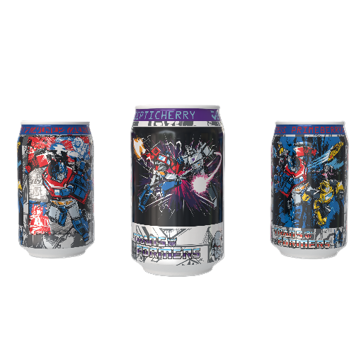 Transformers Optimus Prime vs Megatron 3 Soda Can Gift Set