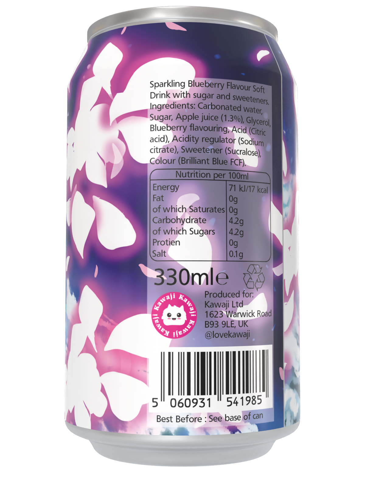 Limited Edition Hatsune Miku Electric Blue Soda Can 330ml