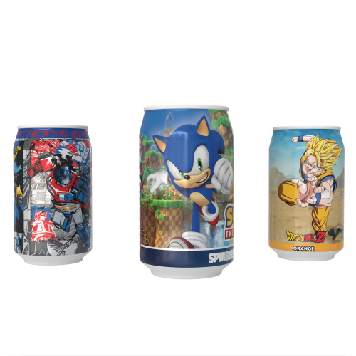 Kawaji Soda: The Hero Squad Collector's Pack- Optimus Prime, Sonic the Hedgehog and Goku 3 Can Soda Gift Set
