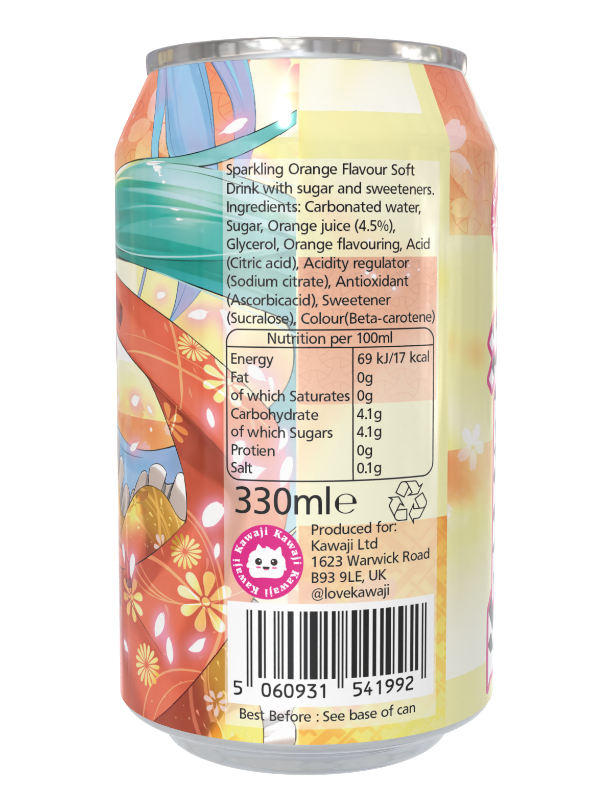 Limited Edition Hatsune Miku Orange  Groove  Soda Can 330ml