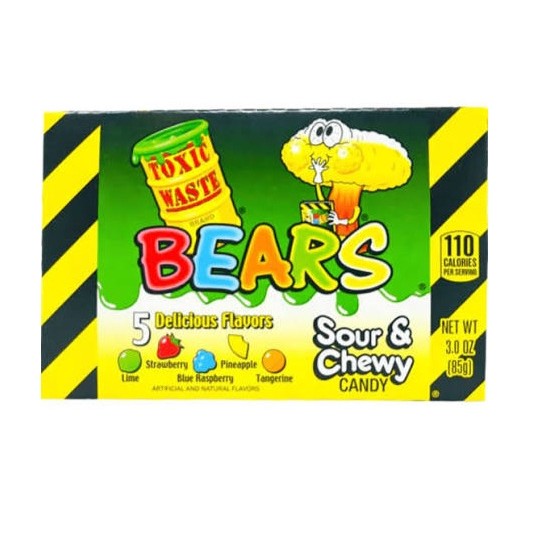Toxic Waste Sour Gummy Bears 85gm Theatre Box