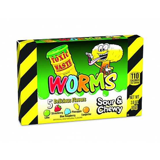 Toxic Waste Sour Gummy Worms 85gm Theatre Box